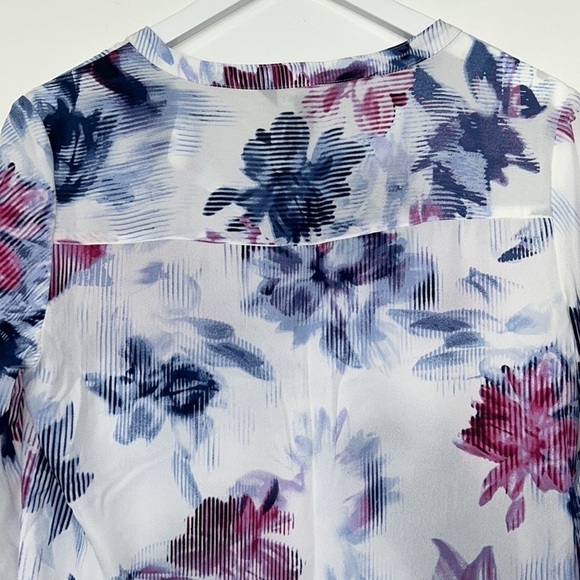 ELLEN Tracy White Floral Tunic, Medium - Picture 9 of 11